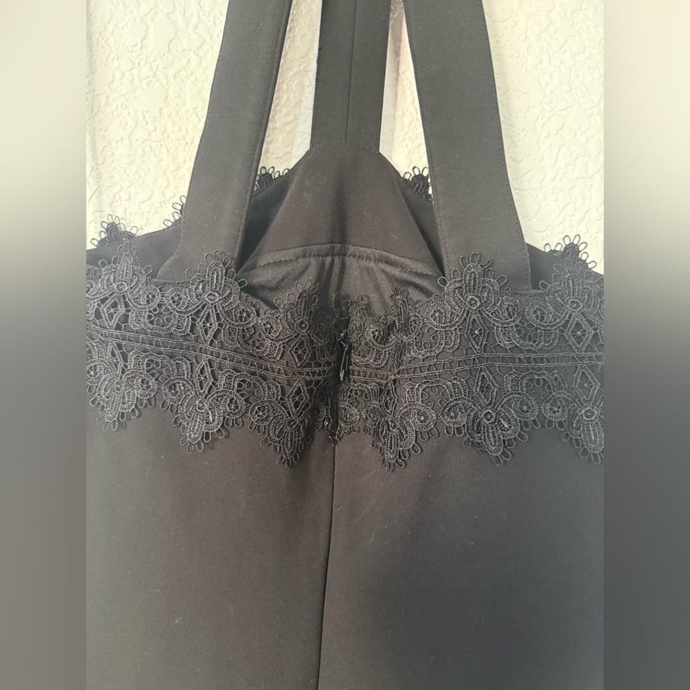 Marciano Black Lace-Trim Halter Style Evening Dress - Picture 8 of 16